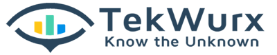 A rectangular Tekwurx logo with strapline